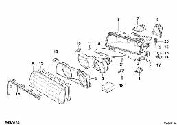 SINGLE COMPONENTS FOR HEADLIGHT diagram for BMW 7 Series E38 740i