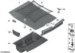TRIM PANEL, TRUNK FLOOR diagram for BMW 3 Series F30 335i