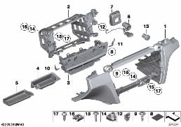 Piezas adosadas tablero instrum. abajo diagram for BMW 7 Series F02 740Li