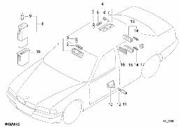 VARIOUS LAMPS diagram for BMW 7 Series E38 740i