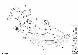 REAR LIGHT diagram for BMW X6 E71 M