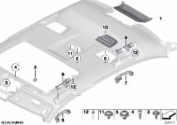 安装件 车顶衬里 diagram for BMW 5 Series F10 530dX