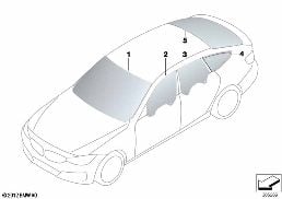 GLAZING diagram for BMW 3 Series F34 GT 335iX