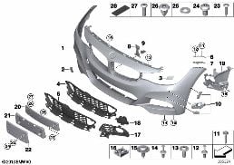 M TRIM, FRONT diagram for BMW 3 Series F34 GT 335iX