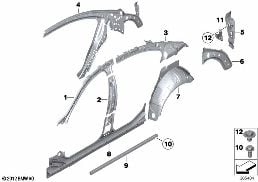 BODY-SIDE FRAME-PARTS diagram for BMW 7 Series F01 LCI 740i