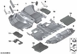 FLOOR COVERING diagram for BMW 5 Series F07 GT LCI 530dX