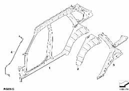 Yan çerçeve, Münferit parçalar diagram for BMW X5 E70 LCI 35dX