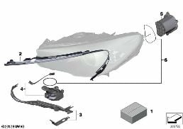 Επιμέρους εξαρτήματα προβολέας diagram for BMW 5 Series F07 GT 520d