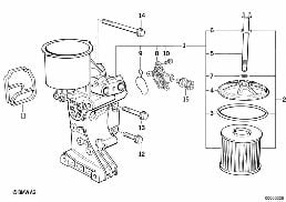 LUBRICATION SYSTEM-OIL FILTER diagram for BMW 3 Series E36 320i