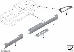 Dřevěné lišty pažení vnitřní diagram for BMW Rolls-Royce Phantom RR1 Phantom