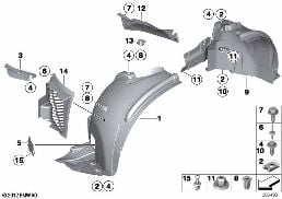 แนวซุ้มล้อด้านหน้า diagram for BMW X5 E70 3.0si