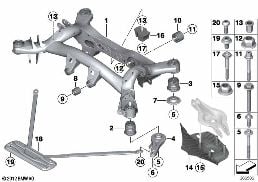 REAR AXLE CARRIER diagram for BMW 2 Series F23 LCI 225d
