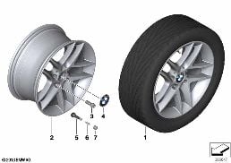BMW LA WHEEL DOUBLE SPOKE 496 diagram for BMW 1 Series E81 116d