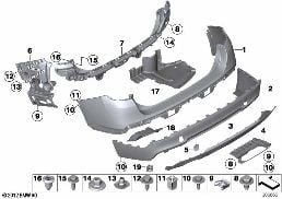 M TRIM, REAR diagram for BMW X1 E84 20i