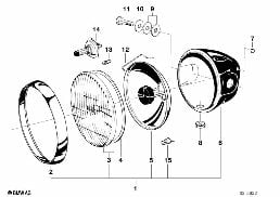 Projecteur diagram for BMW R 65, R 65 RT, R 80, R 80 RT (85-95) 65