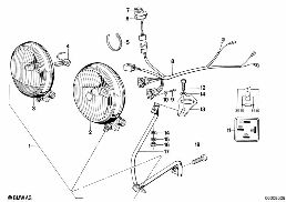 Projecteurs additionnels diagram for BMW R 65, R 65 RT, R 80, R 80 RT (85-95) 65