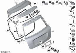 SINGLE COMPONENTS FOR TRUNK LID