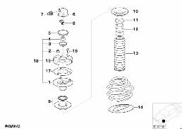 GUIDE SUPPORT/SPRING PAD/ATTACHING PARTS diagram for BMW 5 Series E39 540i