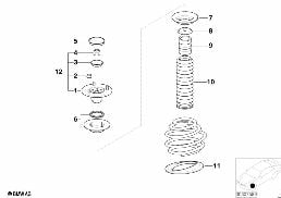 GUIDE SUPPORT/SPRING PAD/ATTACHING PARTS diagram for BMW 5 Series E39 M5