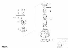Stützlager/Federunterlage/Anbauteile diagram for BMW 5 Series E39 540i