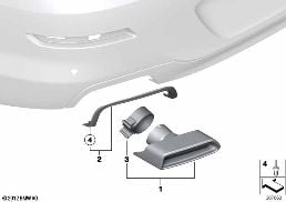 TAILPIPE TIP, CHROME diagram for BMW 5 Series F10 LCI 535i