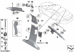 饰件 A / B / C 柱 diagram for BMW 5 Series F10 530dX