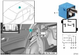 RELAY FOR ELECTRIC FUEL PUMP, K12 diagram for BMW 3 Series F30 316i