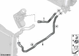 COOLING WATER HOSES diagram for BMW 3 Series F31 335dX