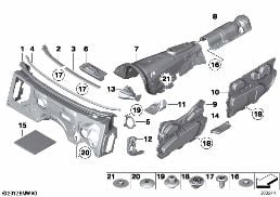 Insonorización delantera II diagram for BMW 7 Series F02 740Li
