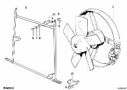 ELECTRIC ADDITIONAL FAN diagram for BMW 5 Series E34 525tds