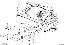 WATER HOSE INLET/OUTLET diagram for BMW 3 Series E21 318