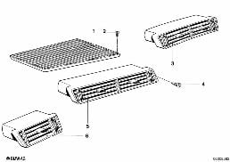 Kratka wlotu świeżego powietrza diagram for BMW 7 Series E23 733i