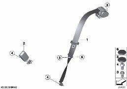 Sicherheitsgurt hinten diagram for BMW MINI Paceman R61 Cooper