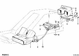 Wylot powietrza tylny środkowy diagram for BMW 7 Series E23 733i
