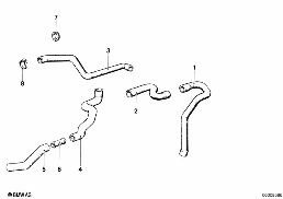Water hose inlet/outlet diagram for BMW 7 Series E23 733i