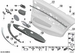 Pièces accolées garniture de porte arr. diagram for BMW 3 Series F35 320Li