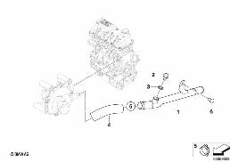 COOLING SYSTEM WATER HOSES diagram for BMW MINI R53 Cooper S