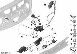 TRUNK LID/CLOSING SYSTEM diagram for BMW 5 Series F07 GT 550iX 4.0
