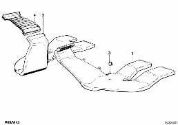 REAR HEATER DUCT diagram for BMW 3 Series E30 325i