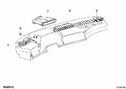 FRESH AIR GRILLE diagram for BMW 6 Series E24 630CSi