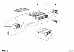 Frischluftgrill diagram for BMW 7 Series E32 750iL