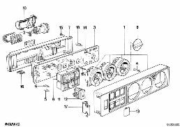 HEATER CONTROL BEHR diagram for BMW 7 Series E32 730iL