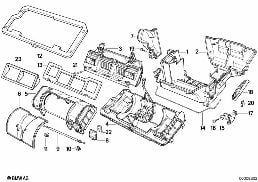 HOUSING PARTS HEATER/MICROF.INSTRUMENT diagram for BMW 5 Series E34 525tds