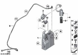 ACTIVATED CHARCOAL FILTER/FUEL VENTILAT diagram for BMW 7 Series F01 LCI 740i