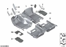 Revestimien.d.suelo diagram for BMW 5 Series F10 LCI 530d
