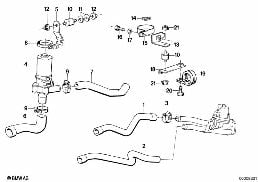 ADDITIONAL WATER PUMP/WATER HOSE diagram for BMW 3 Series E30 325i