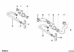 ADDITIONAL THERMOSTAT/WATER HOSE diagram for BMW 3 Series E30 325i
