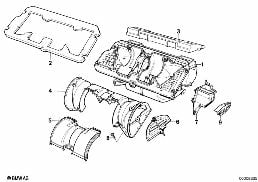 HOUSING PARTS, HEATER VALEO diagram for BMW 5 Series E34 525i