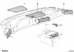 AIR OUTLET diagram for BMW 5 Series E34 525tds