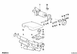 Wasserschläuche-Pumpe-Ventil diagram for BMW 7 Series E32 750iL